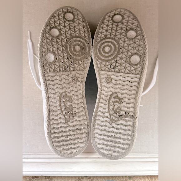 ASH White leather lace up platform sneakers with red banana detail - 40 - Picture 10 of 10